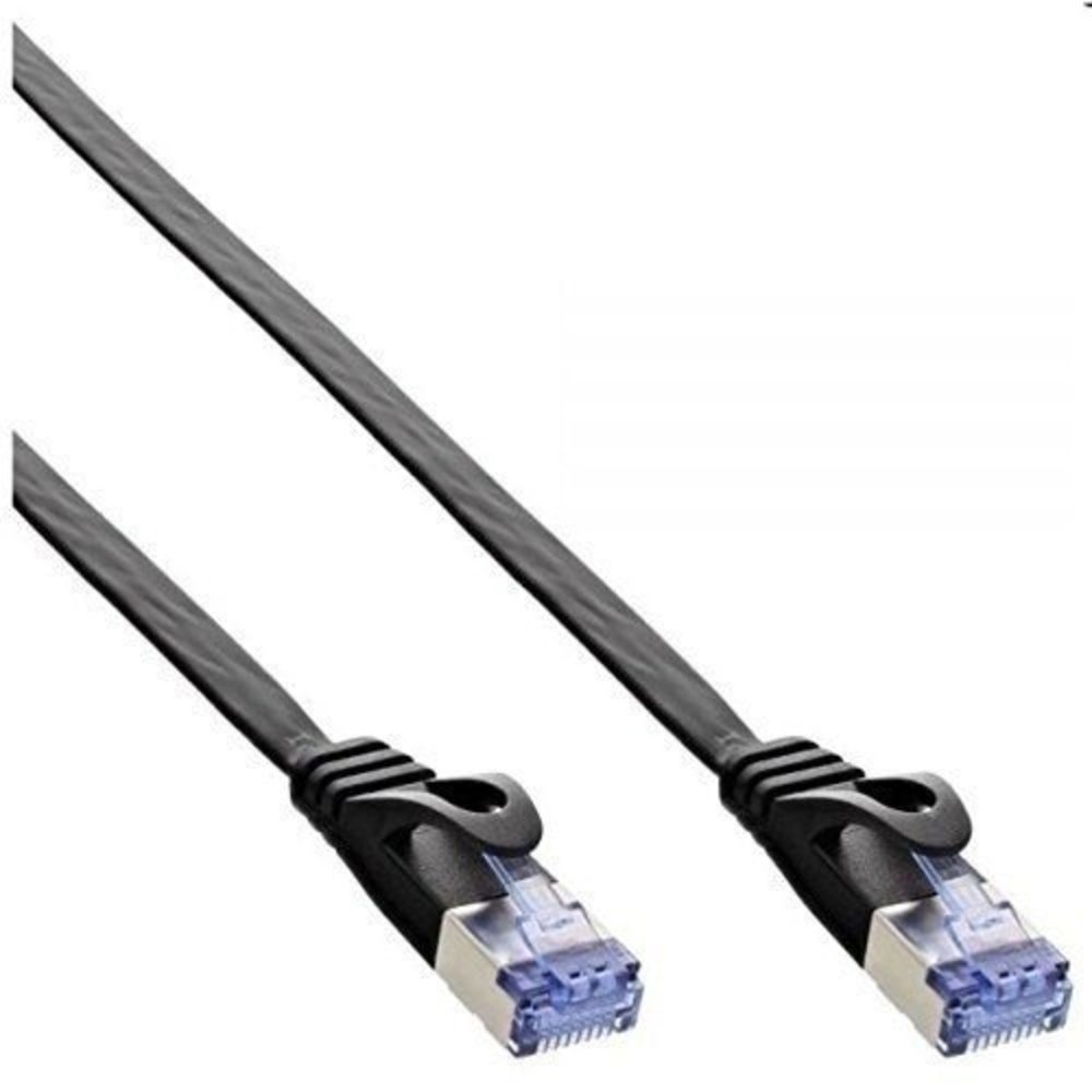 InLine® Patchkabel flach U/FTP Cat6A schwarz 3m - Hochwertiges Netzwerkkabel für schnelle und zuverlässige Datenübertragung