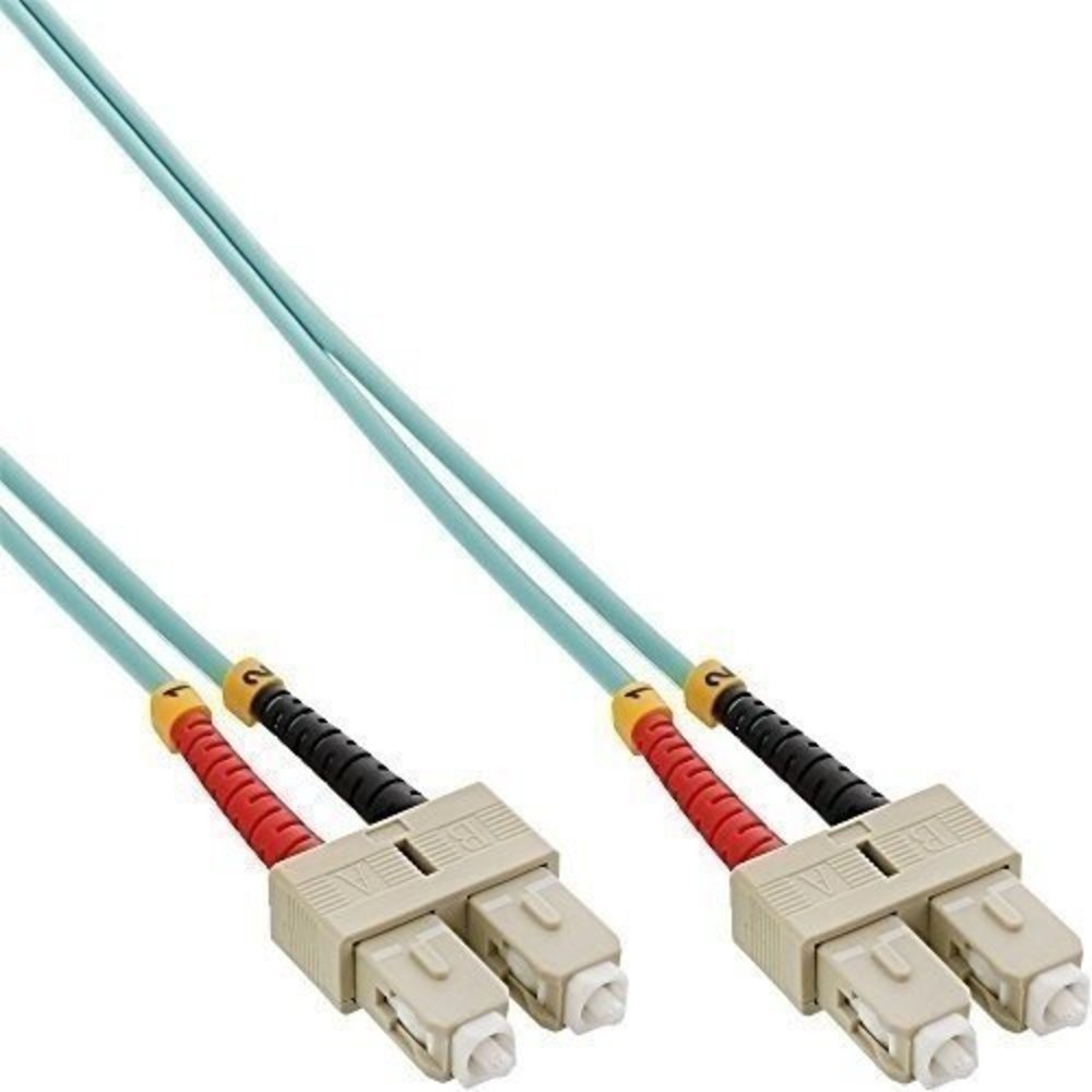 InLine® LWL Duplex Kabel SC/SC 50/125µm OM3 0.5m - Hochwertiges Glasfaserkabel mit SC/SC Anschlüssen, 50/125µm Kern-Cladding-Durchmesser und OM3 Technologie - ideal für schnelle und stabile Datenübertragung auf kurzen Strecken in modernen Netzwerken - Län