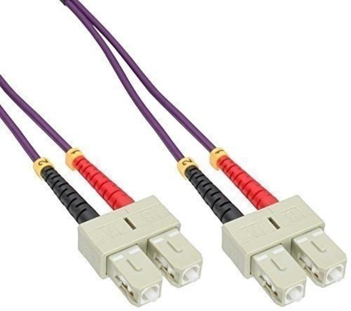 InLine® LWL Duplex Kabel SC/SC 50/125µm OM4 0.5m - Hochwertiges LWL Duplex Kabel für schnelle und zuverlässige Datenübertragung