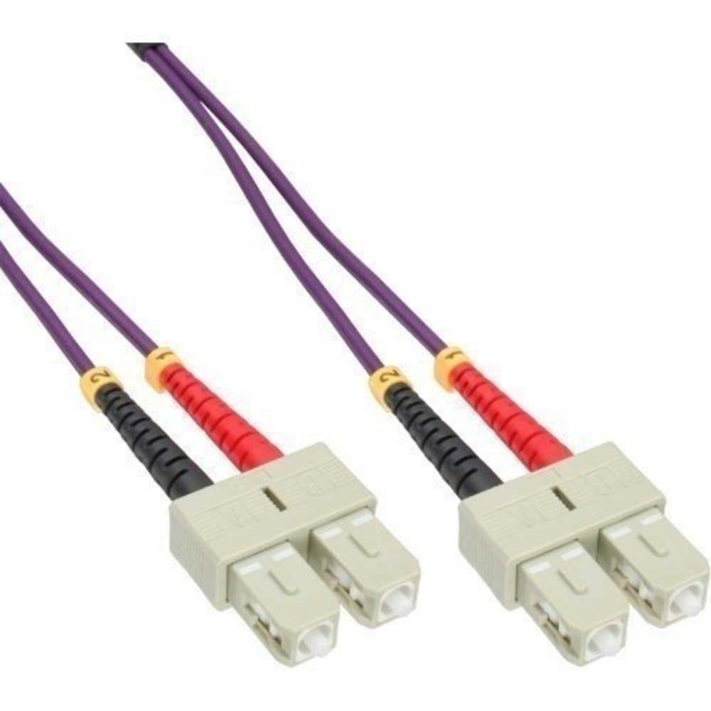 InLine® LWL Duplex Kabel SC/SC 50/125µm OM4 7.5m - Hochwertiges LWL Duplex Kabel mit SC/SC Anschlüssen, OM4 Glasfaserkabel 50/125µm und einer Länge von 7.5m