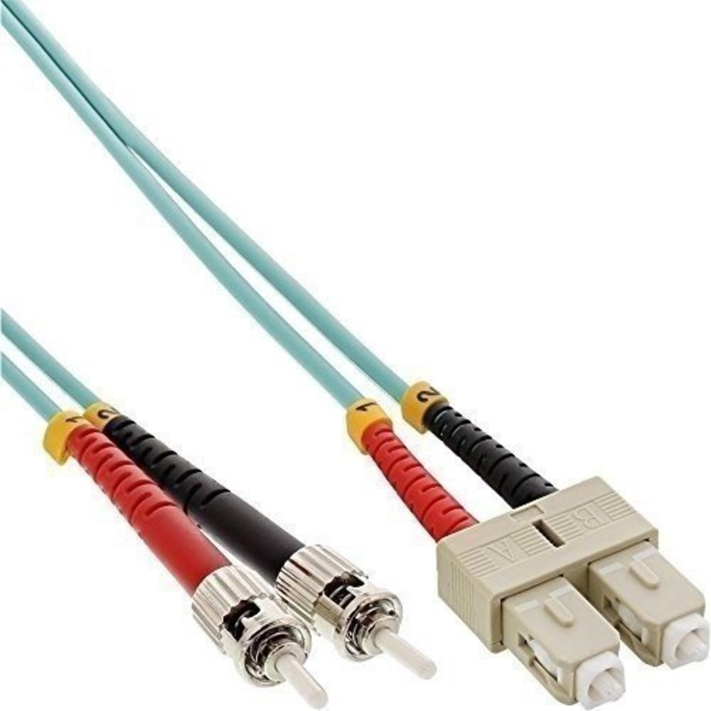 InLine® LWL Duplex Kabel SC/ST 50/125µm OM3 0.5m - Hochwertiges Glasfaserkabel für schnelle und zuverlässige Datenübertragung