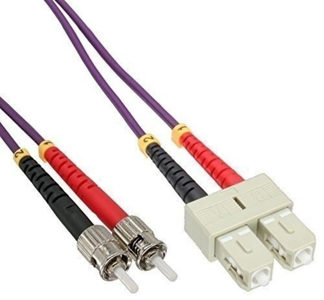 InLine® LWL Duplex Kabel SC/ST 50/125µm OM4 0.5m für schnelle Datenübertragung und hohe Performance