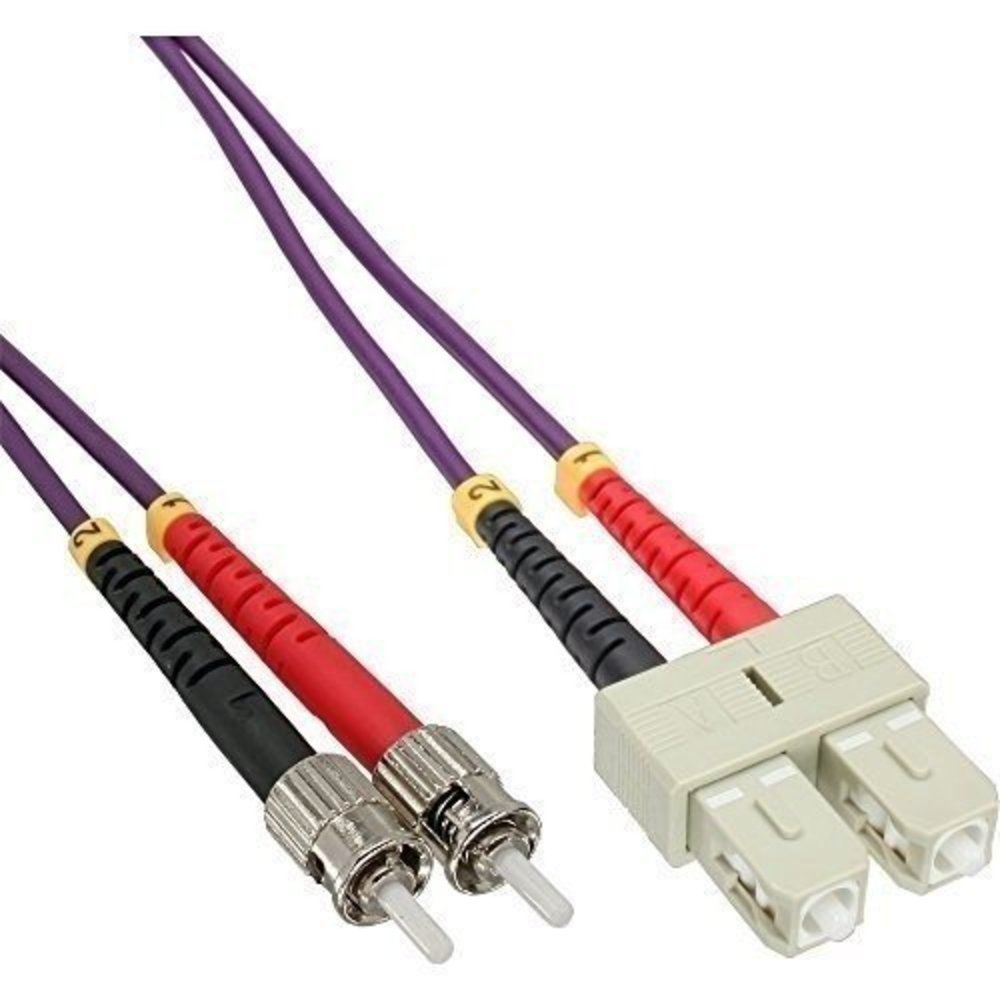 InLine® LWL Duplex Kabel SC/ST 50/125µm OM4 5m - Hochwertiges Glasfaser Patchkabel für schnelle Datenübertragung