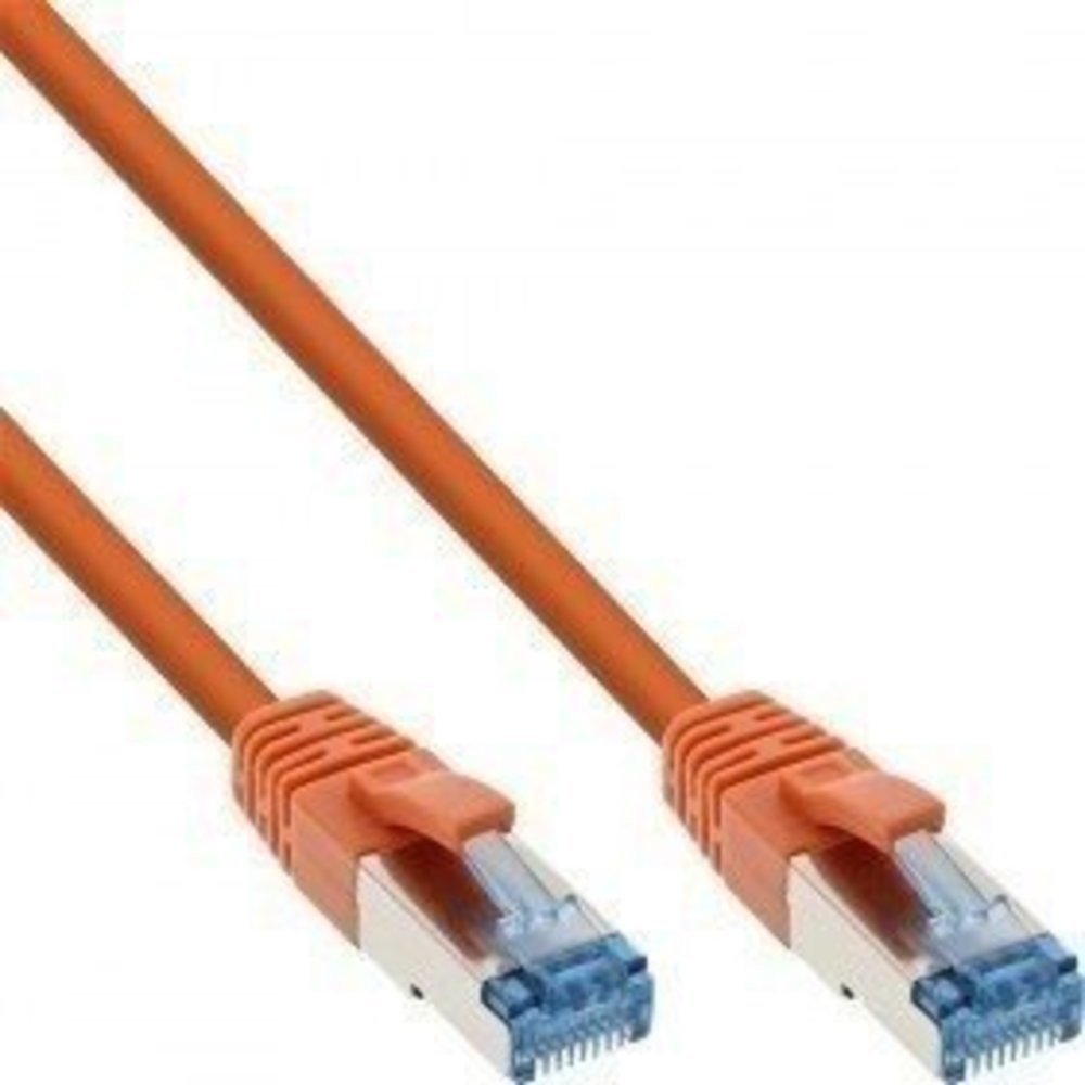 Orange halogenfreies InLine® Patchkabel S/FTP (PiMf) Cat6A 500MHz Kupfer, 0.5m