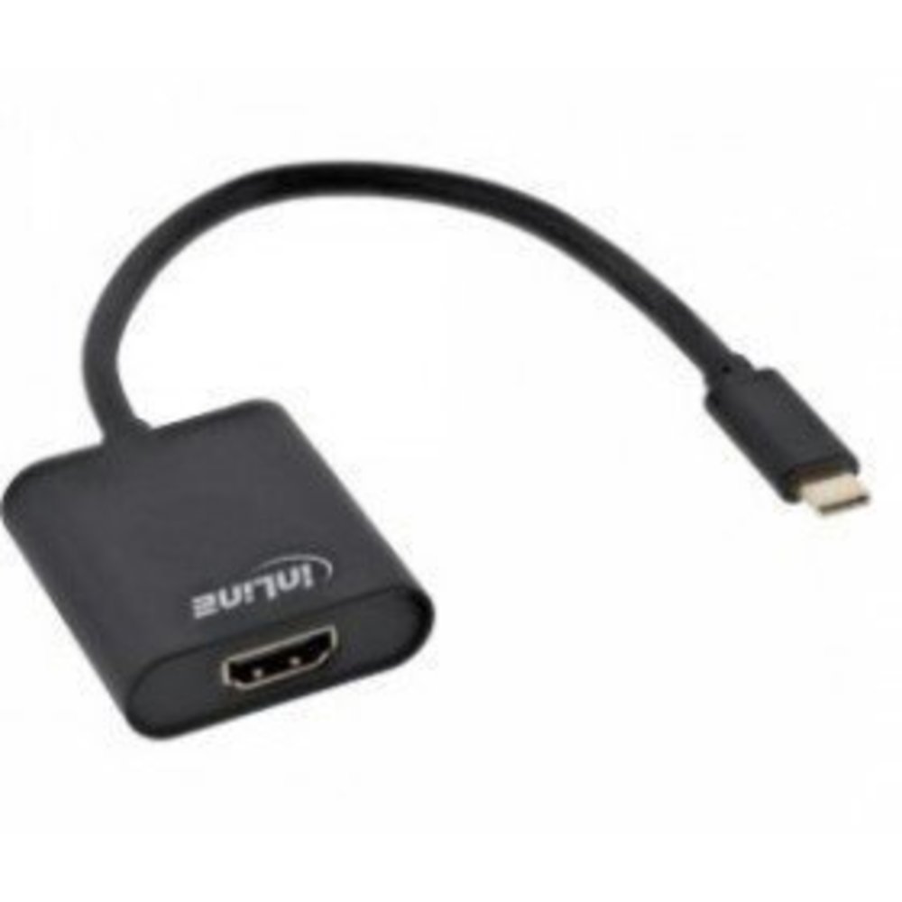 InLine® USB Display Konverter USB-C Stecker zu HDMI Buchse (DP Alt Mode) 4K2K schwarz 0.2m