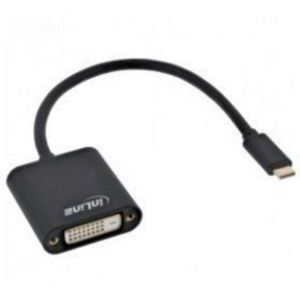 InLine® USB Display Konverter USB-C Stecker zu DVI Buchse (DP Alt Mode) schwarz 0.2m