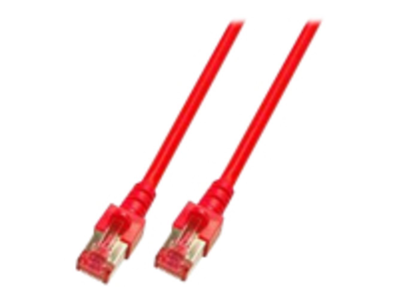 EFB RJ45 Patchkabel S/FTP Cat6 LSZH 0.15m ROT reines Kupfer Laengenaufdruck auf Knickschutztuelle patentiert