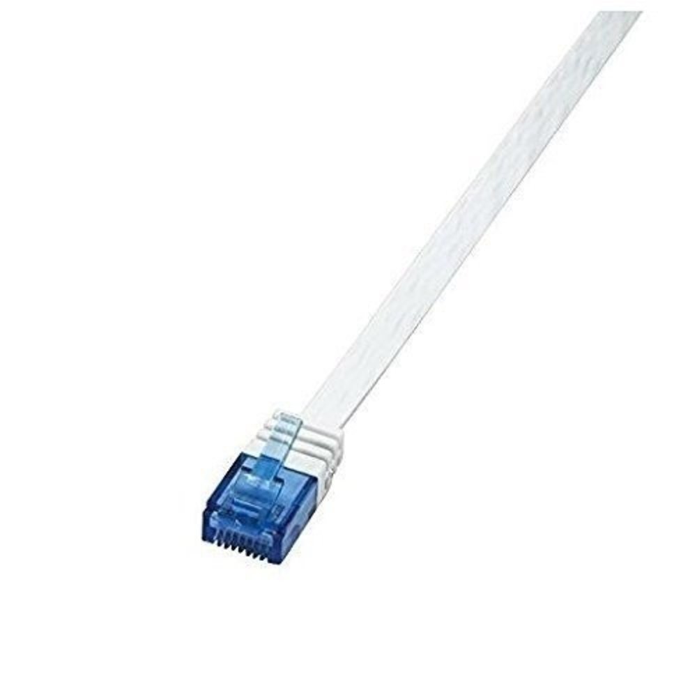 Flach Patchkabel LogiLink RJ45 U/UTP Cat6 0.25m wei