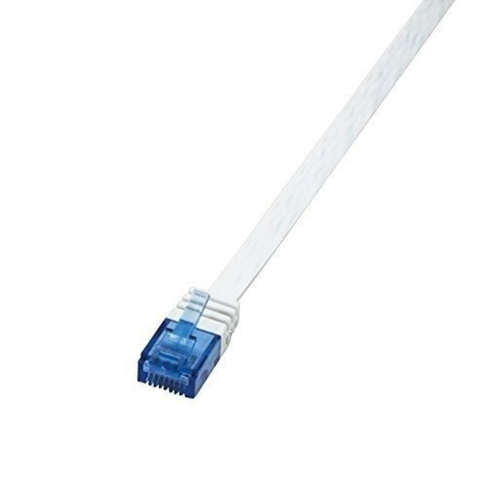 Flach Patchkabel LogiLink RJ45 U/UTP Cat6 1m wei