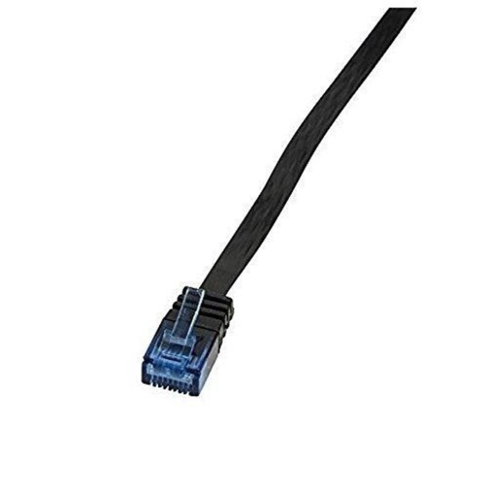 Flach Patchkabel LogiLink RJ45 U/UTP Cat6 0.50m schwarz