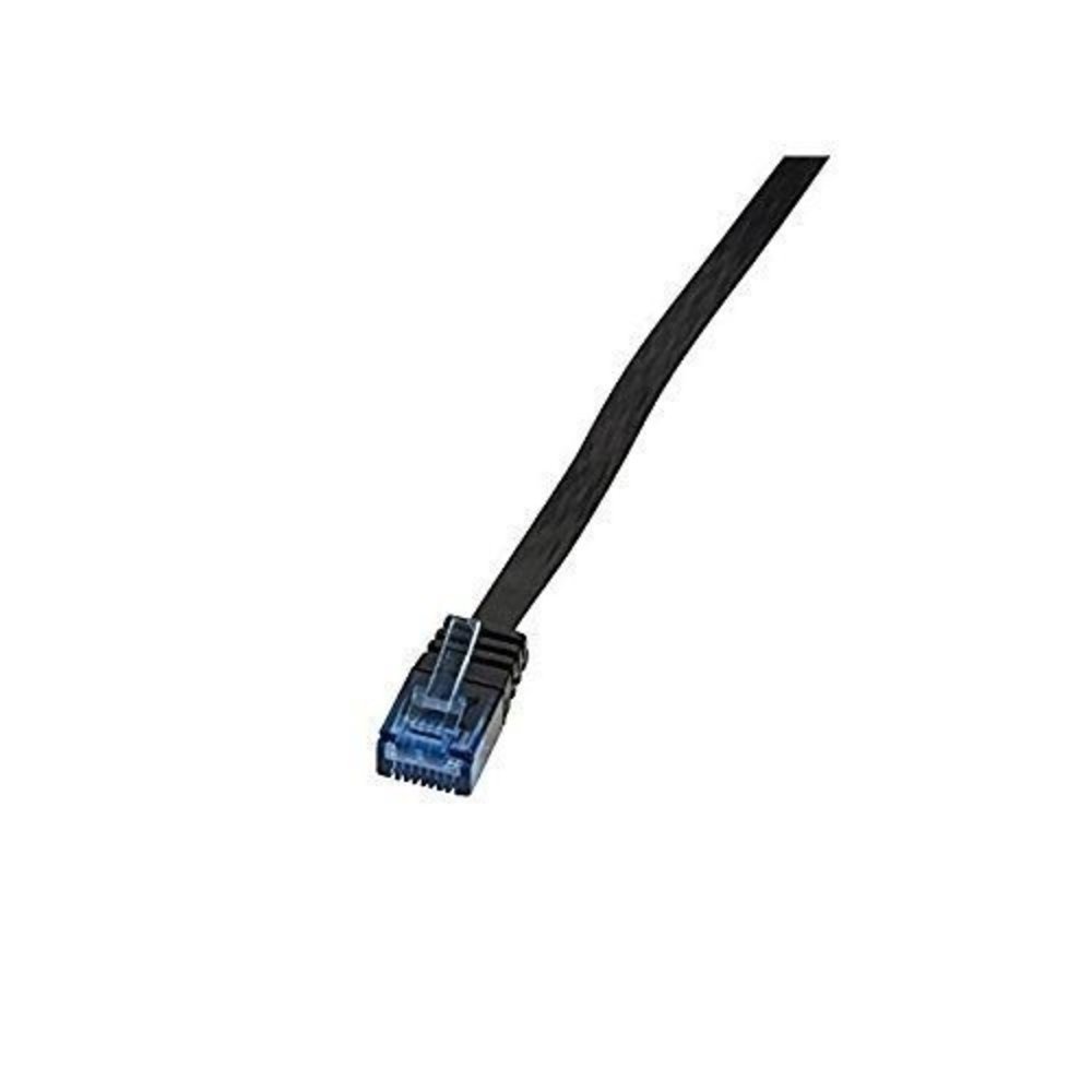 Flach Patchkabel LogiLink RJ45 U/UTP Cat6 1m schwarz