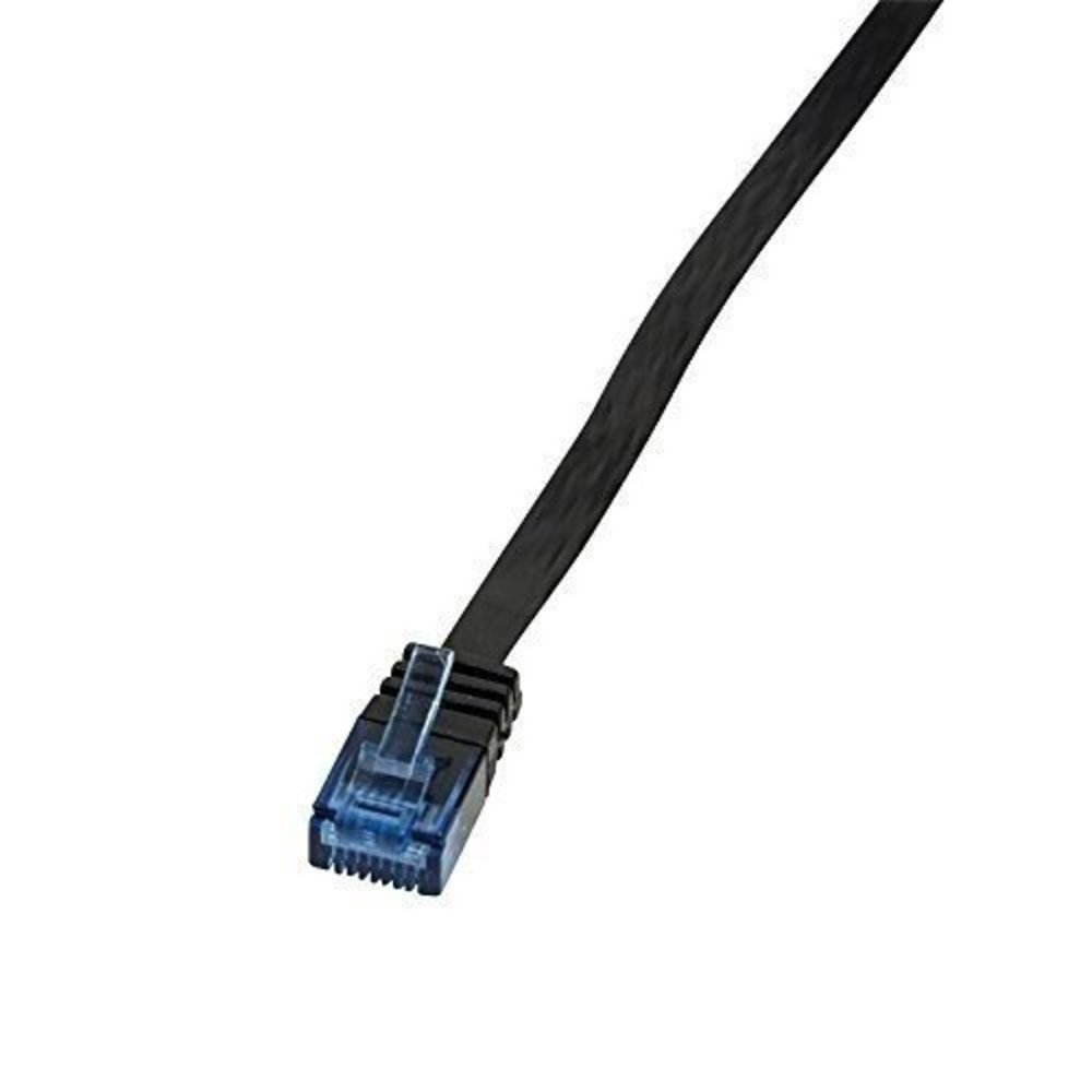 Flach Patchkabel LogiLink RJ45 U/UTP Cat6 3m schwarz