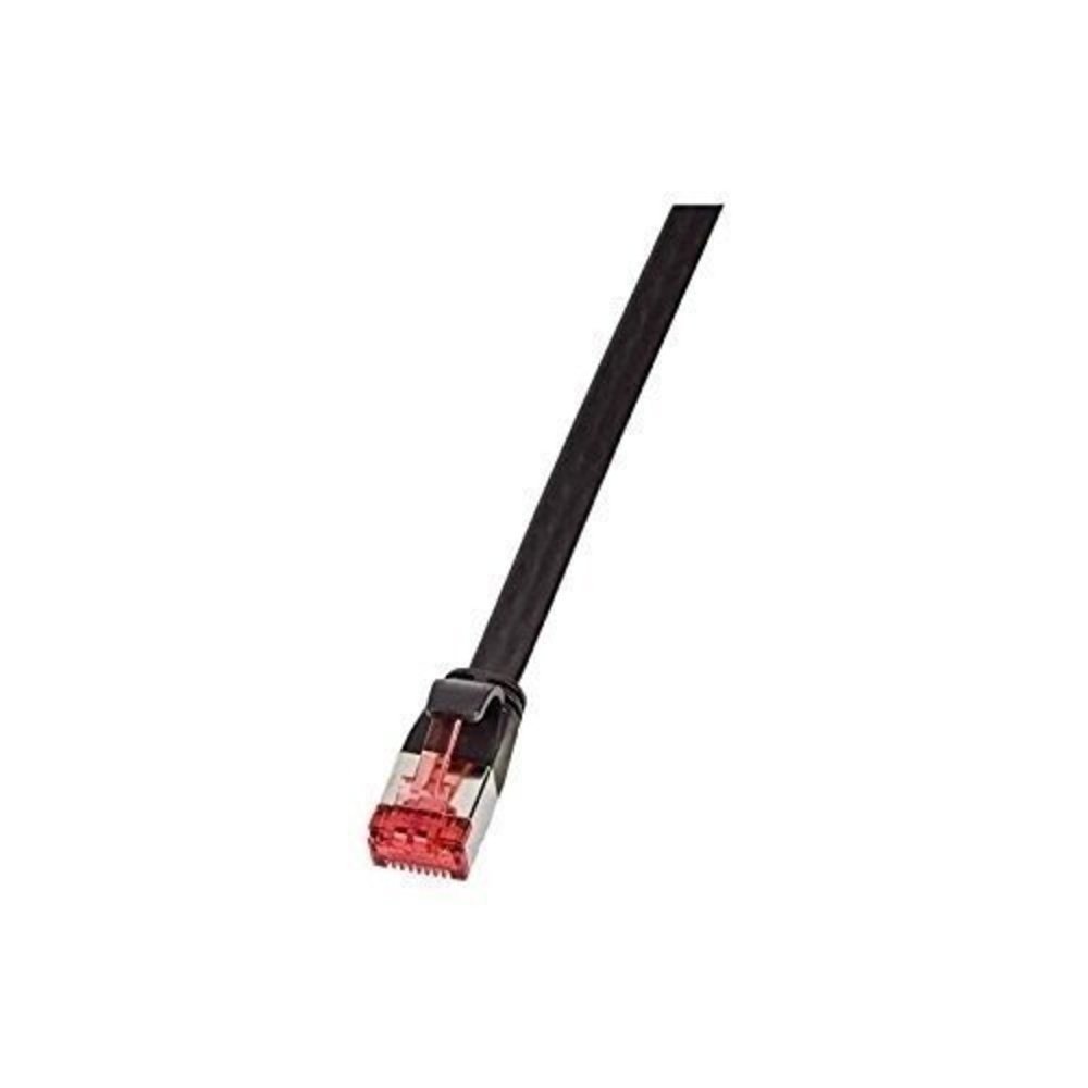 LogiLink Flachpatchkabel RJ45 U/FTP Cat6 0.50m schwarz