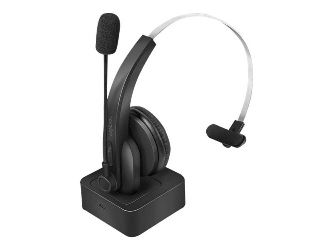 LogiLink Bluetooth Headset Mono m.headband & charging stand