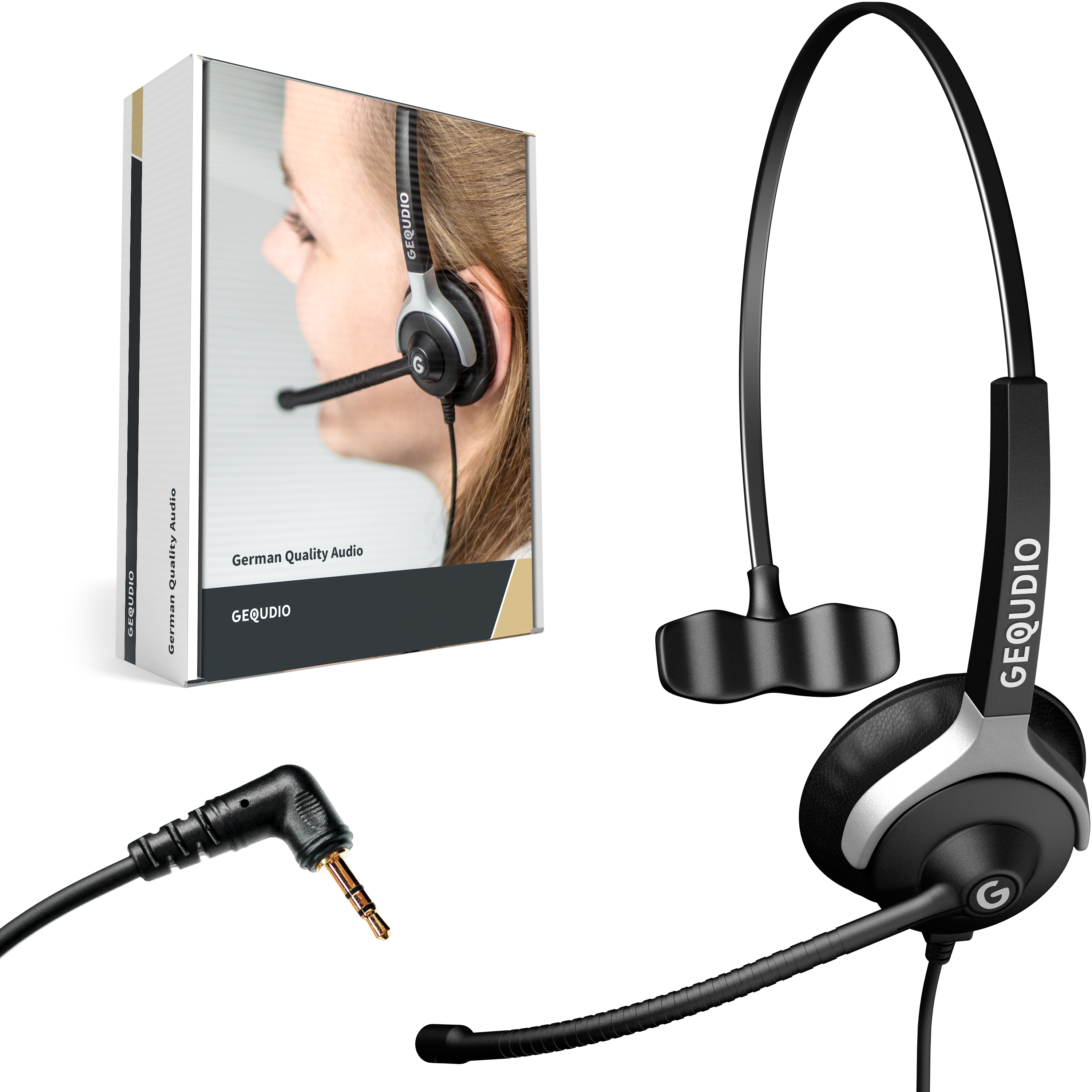 GEQUDIO Headset 1-Ohr mit 2.5mm Klinke