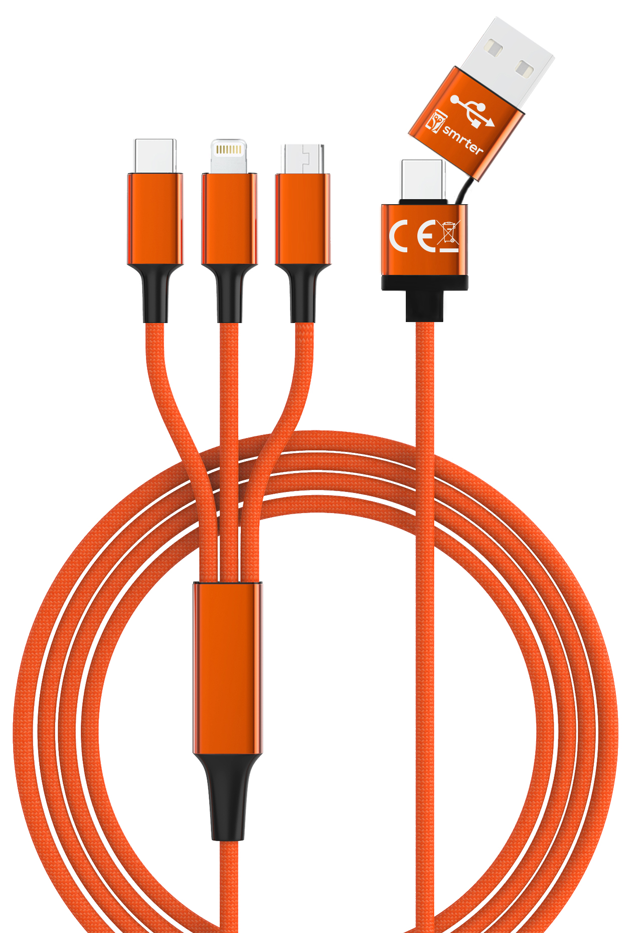 Diverse smrter Hydra ULTRA 5-in-1 USB-Ladekabel (1.2 m) orange