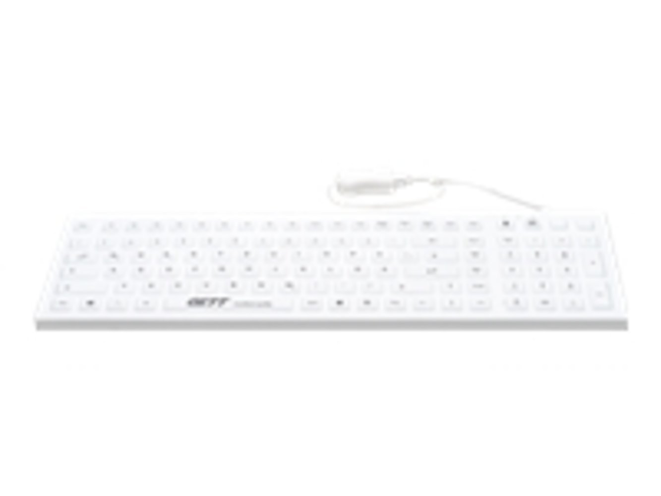 GETT GCQ CleanType Prime Pro+ USB Silikon Tastatur Magnete hinten desinfizierbar wasserdicht IP65 beleuchtet weiss 109 Tasten (CH)