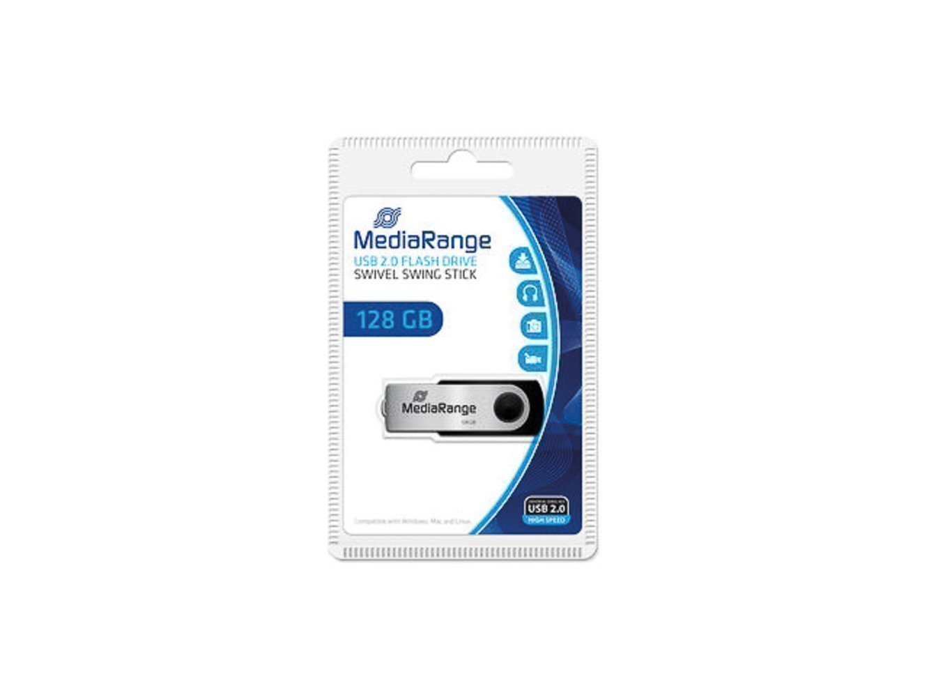 USB-Stick 128GB MediaRange USB 2.0 Flexi