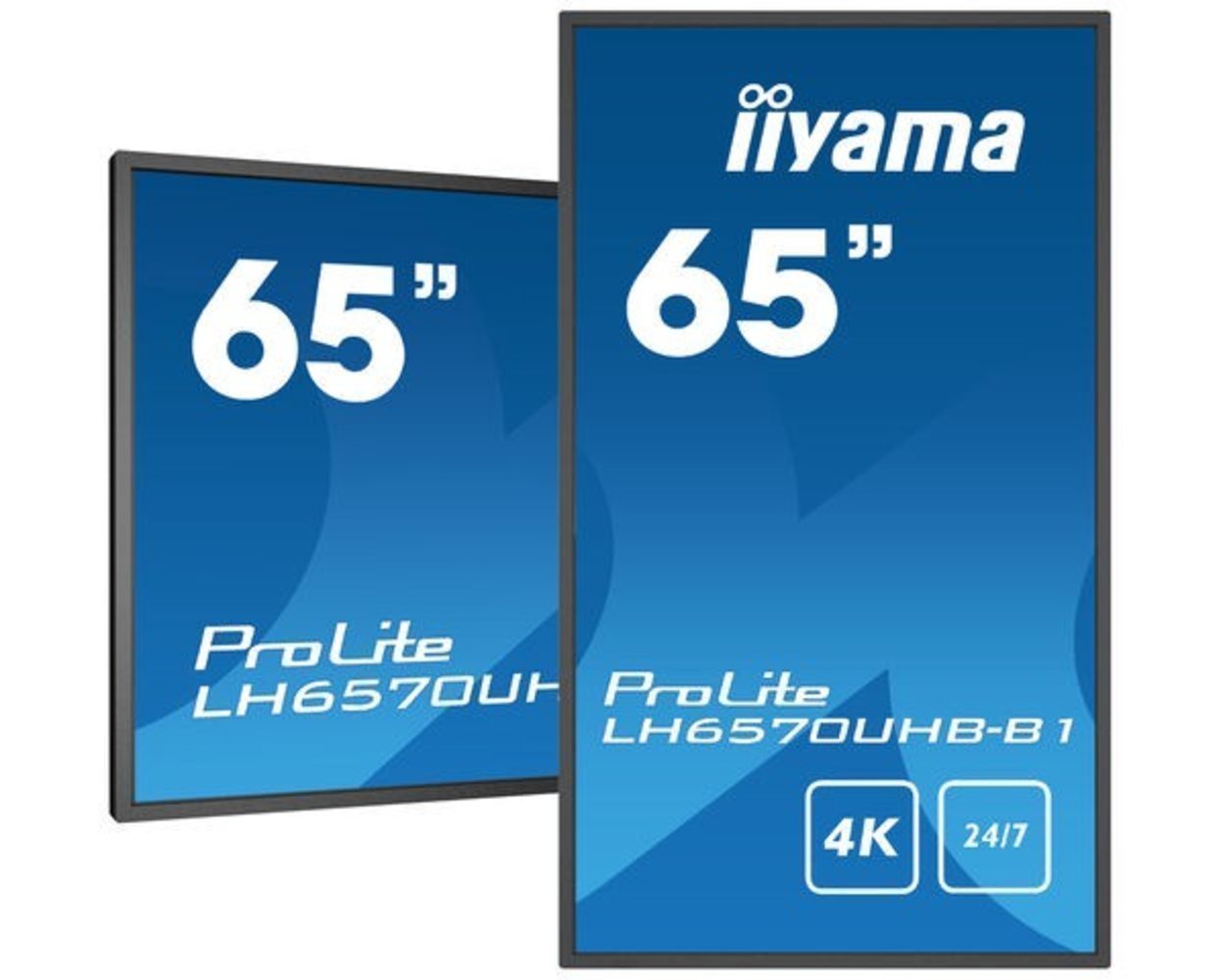 IIYAMA DS LH6570UHB 165.3cm 24/7 65/3840x2160/2xHDMI/2xUSB: 65-Zoll 4K LED-Monitor mit 24/7 Dauerbetrieb und 2x HDMI/2x USB-Anschlüssen