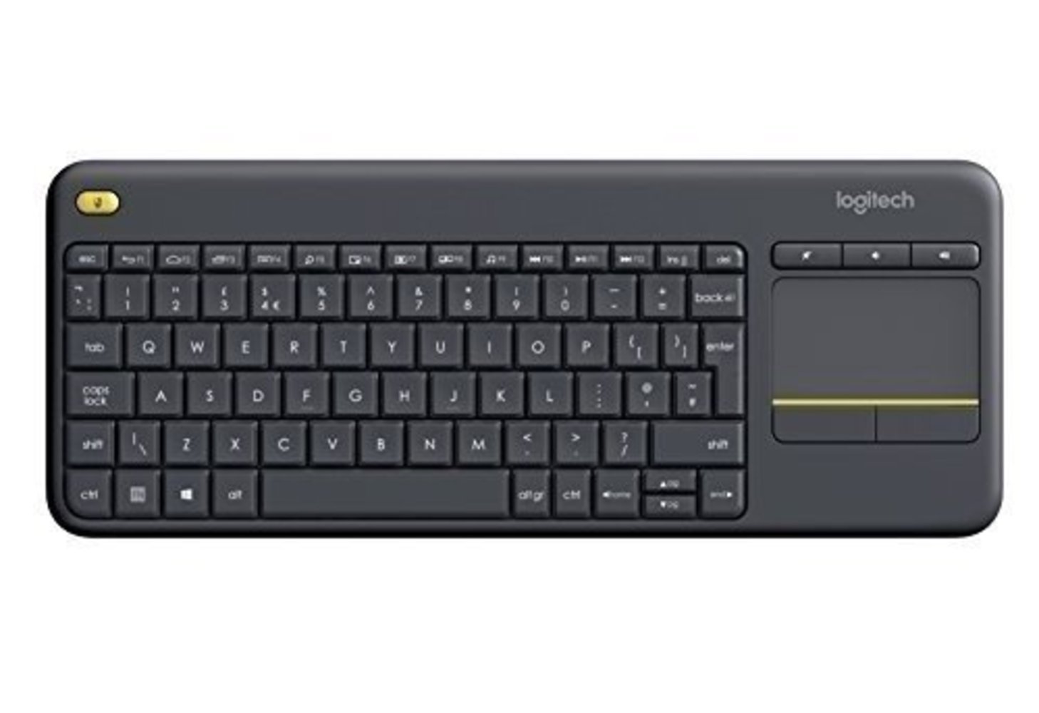 Logitech Wireless Touch Keyboard K400 Plus - Tastatur - drahtlos - 2.4 GHz - Spanisch - Schwarz