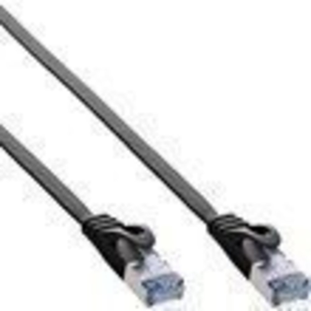 InLine® Patchkabel flach U/FTP Cat6A schwarz 10m - Hochwertiges Netzwerkkabel für schnelle Datenübertragung