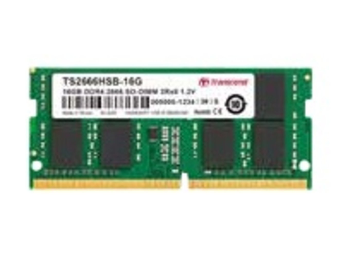 TRANSCEND 16GB DDR4 3200MHz SO-DIMM 2Rx8 1Gx8 CL22 1.2V