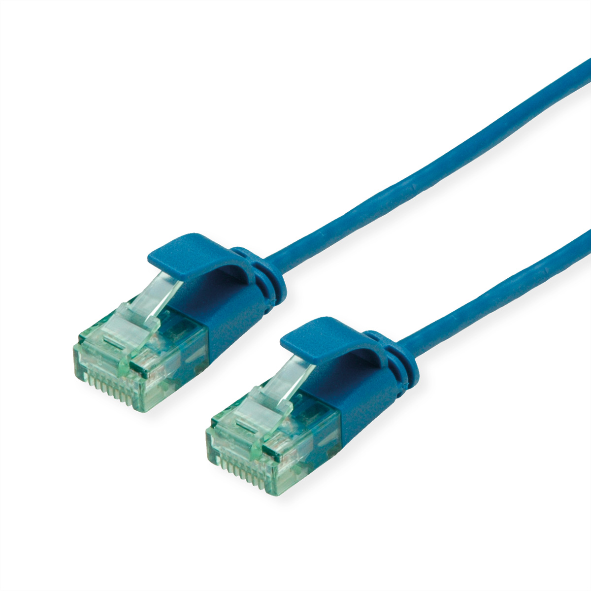 ROLINE RM UTP DataCenter Patchkabel Kat.6A (Class EA) - Slim Design - Blau - Länge: 0.15 m