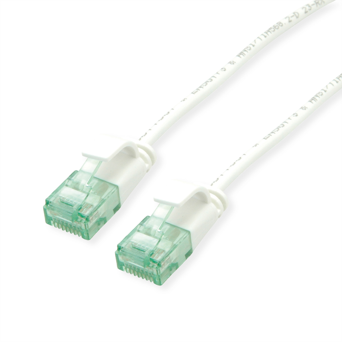 ROLINE RM UTP DataCenter Patchkabel Kat.6A (Class EA) - Slim und weiß, 0,5 m