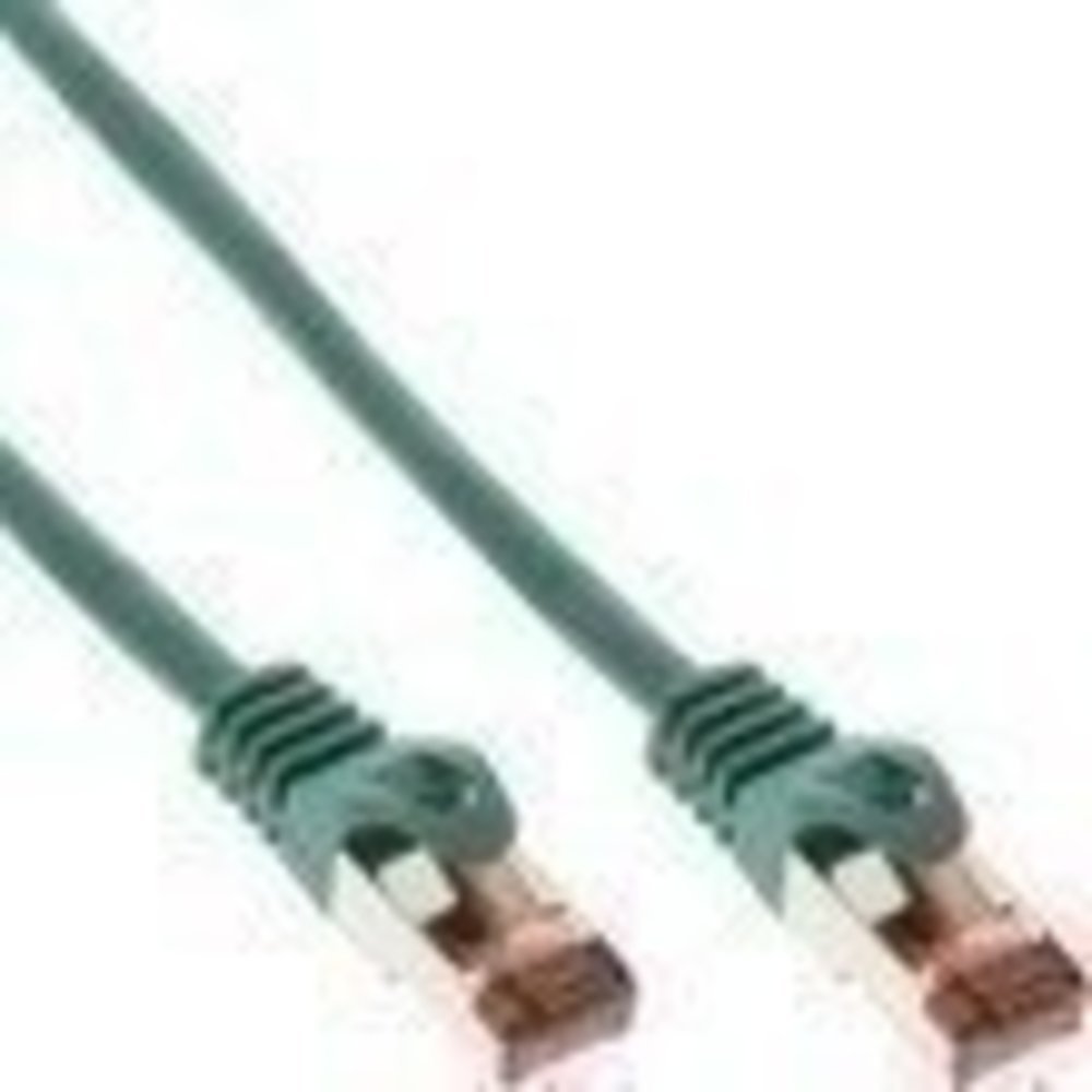 InLine® Patchkabel S/FTP (PiMf) Cat6 250MHz halogenfrei Kupfer grün 0.5m - Hochwertiges Netzwerkkabel für zuverlässige Verbindungen