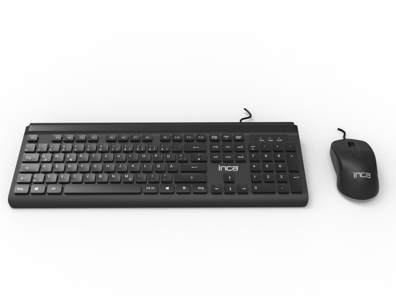 INCA Tastatur IMK-377 Corded Set Silent Tasten USB SW 