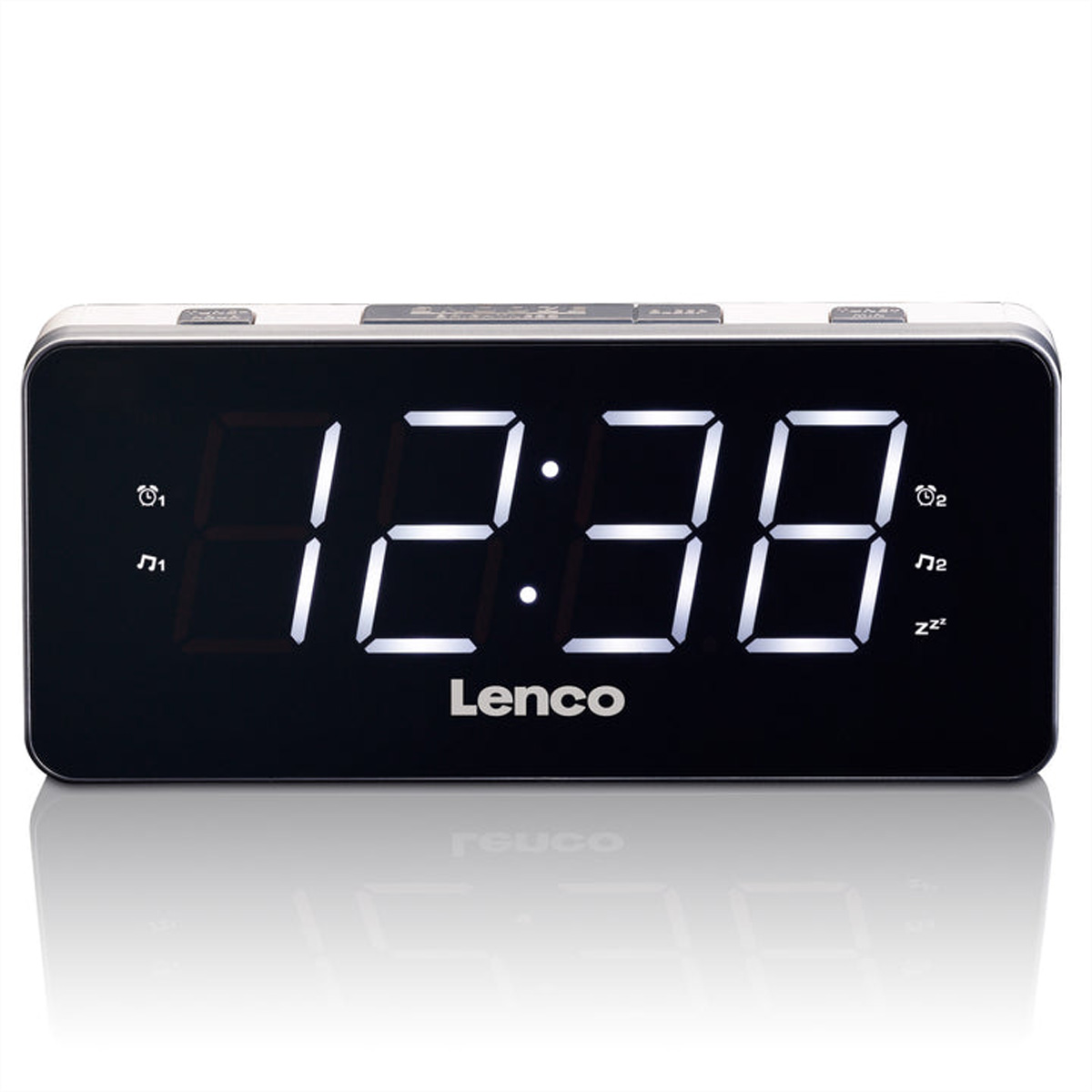 Lenco CR-18 Radiowecker mit 6 Zoll LED-Display (Wei)