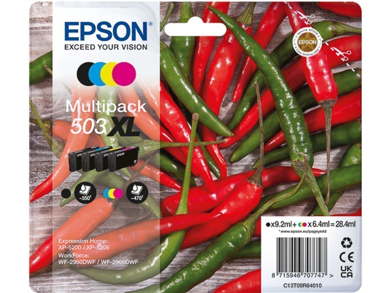 EPSON XL Tintenpatronen-Set für XP520x/WF296x, 9.2ml + 3x6.4ml, Multipack