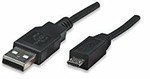 USB Kabel Manhattan A->micro B St/St 1.80m sw