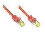 Patchkabel 1.0m mit Cat7 Rohkabel RJ45 S/FTP PIMF rot