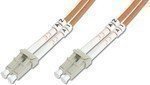 Digitus LWL Patchkabel LC/LC 50/125µm 10m Multimode Duplex - Halogenfrei bis 1Gbit mit Messprotokoll - Orange OM2