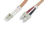 DIGITUS LWL Patchkabel LC/SC 50/125 3m - Multimode Duplex - Halogenfrei - Bis 1Gbit - Mit Messprotokoll - Orange - OM2 - Hohe Qualität