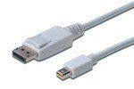 2m DIGITUS ASSMANN Anschlusskabel mini DisplayPort Stecker auf DisplayPort Stecker, doppelt geschirmt, in Weiß