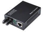 DIGITUS Fast Ethernet Medienkonverter ST 10/100Base-TX zu 100Base-FX wandelt drahtbasierte in Glasfasersignale bis 2Km multimode