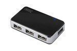 DIGITUS USB2.0 Hub 4-port 4xUSB A Buchse 1xUSB B mini Buchse inkl Netzteil und USB Anschlusskabel