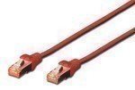 DIGITUS Patchkabel RJ45 S/FTP Cat6 3m rot Hebelschutz