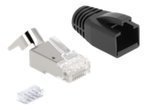 DELOCK RJ45 Modularer Stecker mit Zugentlastung Cat6A Cat7 und Knickschutztlle 25er Set