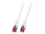 EFB RJ45 Patchkabel S/FTP Cat6 LSZH 0.15m WEISS reines Kupfer Laengenaufdruck auf Knickschutztuelle patentiert