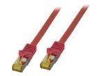 EFB Patchkabel Cat6a S/FTP LSZH mit Cat7 Rohkabel 30m ROT 10 Gigabit Ethernet 600MHz 4x2xAWG26/7 Flammwidrig Raucharm