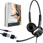 GEQUDIO Headset 2-Ohr mit USB für PC.MAC