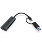 Adapter IcyBox USB3.2 Gen1 Type-A Type-C 2.5GB Ethernet LAN 