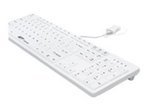 GETT GCQ CleanType Easy Protect USB Silikon Tastatur mit Kunststoffgehaeuse desinfizierbar wasserdicht IP68 weiss 105 Tasten (CH)