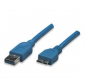 Techly USB3.0 Kabel Stecker Typ A-Stecker Micro B 3m blau